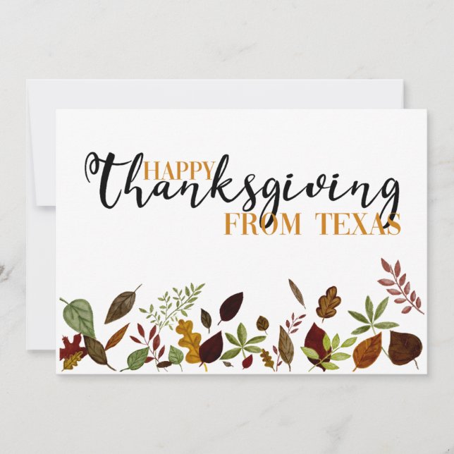 Texas Fall Foliage Thanksgiving Card (Front)