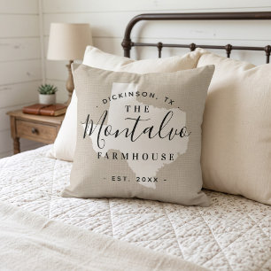 Texas Family Monogram State Throw Pillow