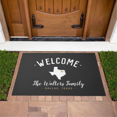 Texas Family Monogram Welcome Doormat