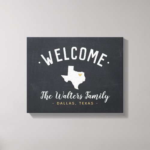Texas Family Monogram Welcome Sign