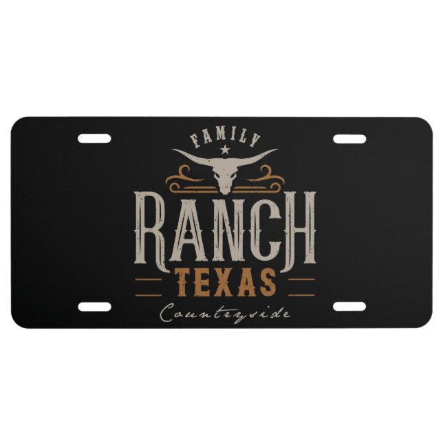 Texas Family Ranch License Plate (Front)
