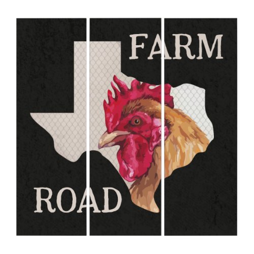 Texas Farm Road Chicken Triptych