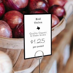 Texas Farmers Market Food Name Card