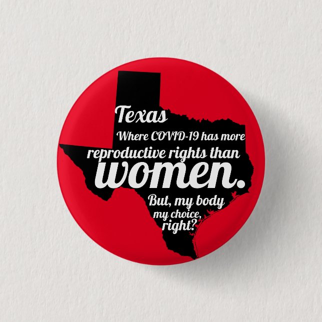 Texas Feminist Virus Custom Button (Front)