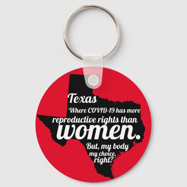 Texas Feminist Virus Custom Keychain (Front)