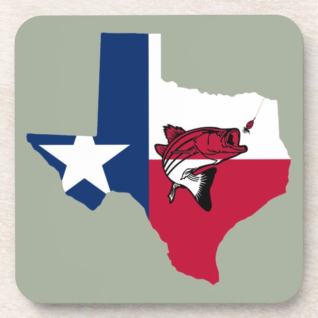 Texas Fishing Beverage Coaster (Front)