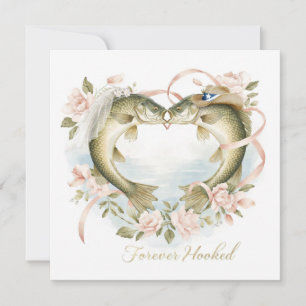 Texas fishing lovers Wedding Watercolor Invitation