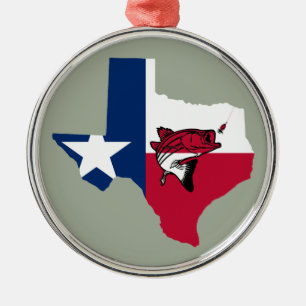 Texas Fishing Metal Ornament