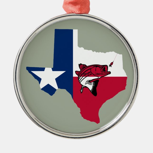 Texas Fishing Metal Ornament (Front)