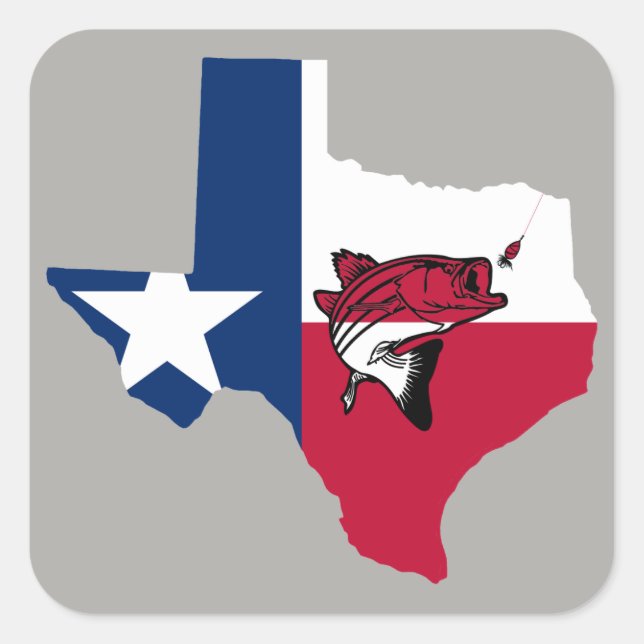 Texas Fishing Square Sticker (Front)
