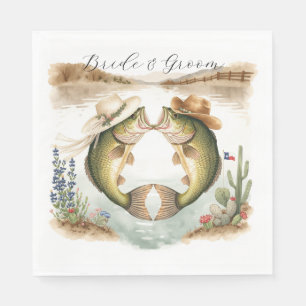 Texas Fishing Wedding Napkins