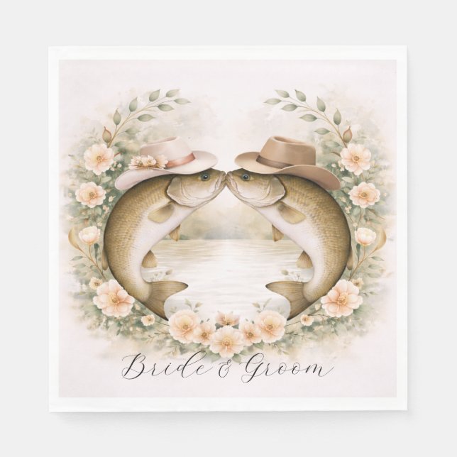 Texas Fishing Wedding  Napkins (Front)