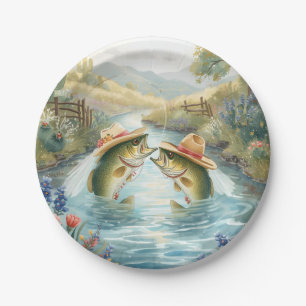 Texas Fishing Wedding Paper Plates
