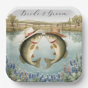 Texas Fishing Wedding Paper Plates