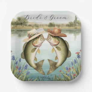 Texas Fishing Wedding Paper Plates