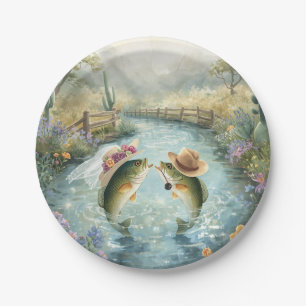 Texas Fishing Wedding Paper Plates
