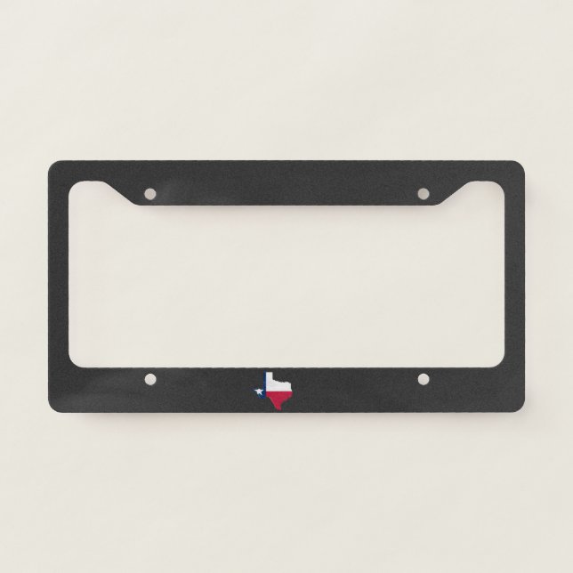 Texas flag and map license plate frame (Front)