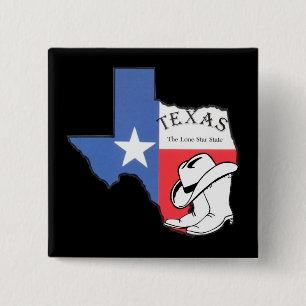 Texas: Flag and Silhouette of Texas Button