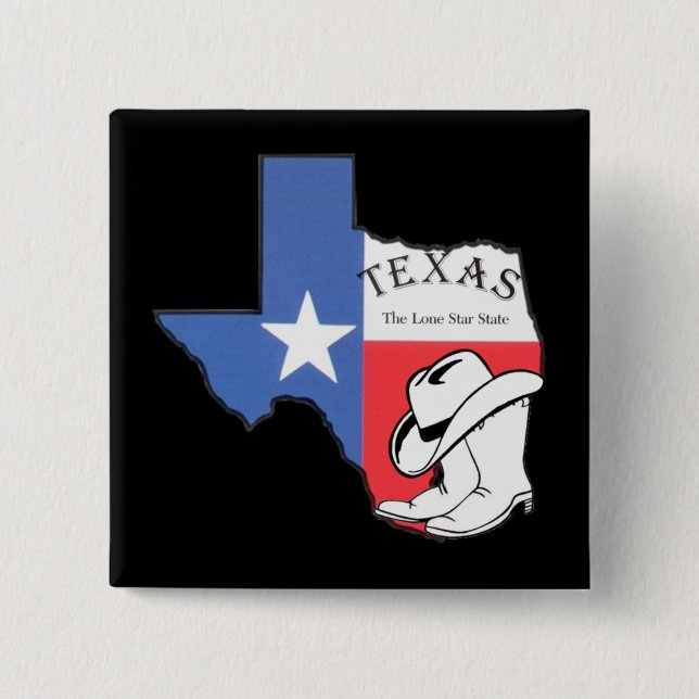 Texas: Flag and Silhouette of Texas Button (Front)