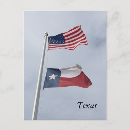 Texas Flag and United States Flag Post Card