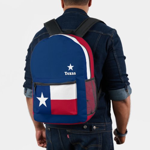 Texas Flag Backpack USA Texas Bag Printed Backpack