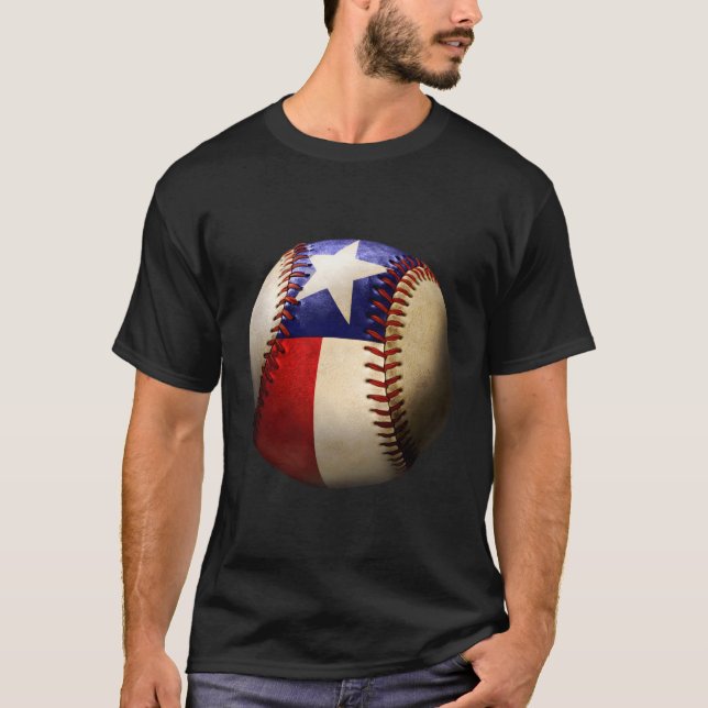 Texas Flag Baseball Game Apparel Gift Great State  T-Shirt (Front)