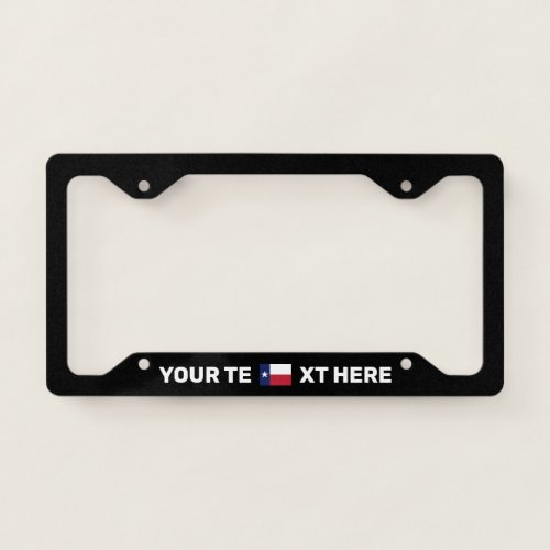 Texas Flag Black Custom License Plate Frame