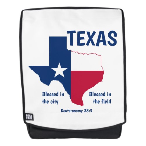 TEXAS FLAG Blessed State Christian Scripture Backpack