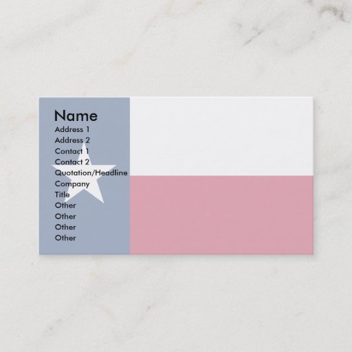 Customizable Texas Flag Business Card