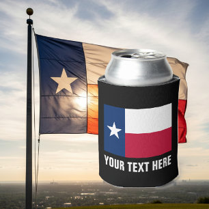 Texas flag can coolers   Texan pride beer holder
