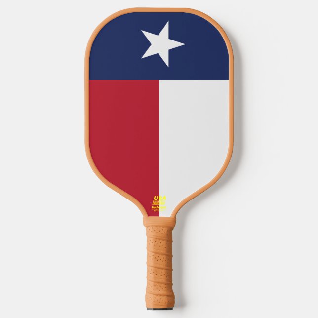 Texas Flag  Carbon Fiber Pickleball Paddle (Front)