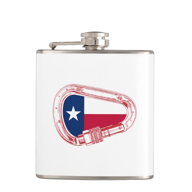 Texas Flag Climbing Carabiner Flask (Front)