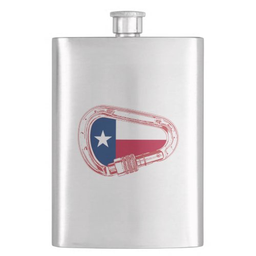 Texas Flag Climbing Carabiner Flask