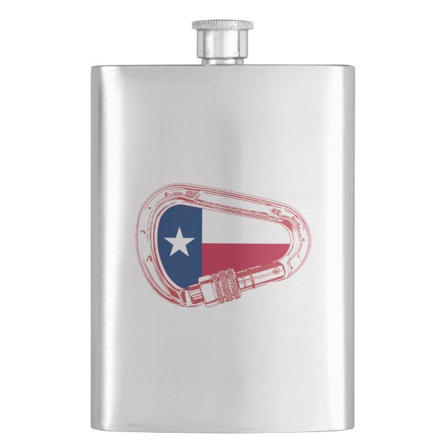 Texas Flag Climbing Carabiner Flask (Front)