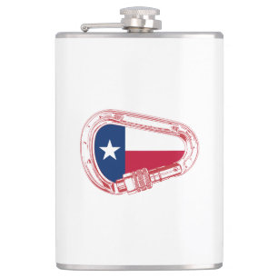 Texas Flag Climbing Carabiner Flask