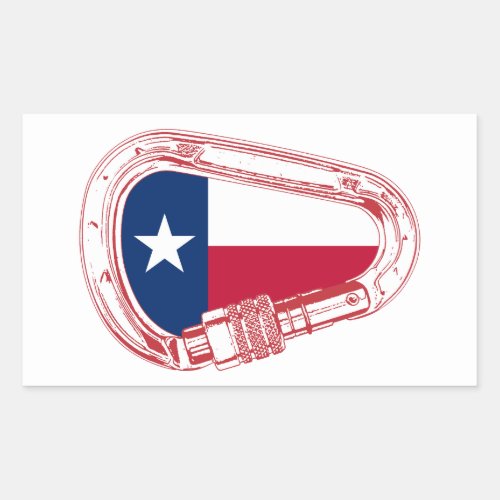 Texas Flag Climbing Carabiner Rectangular Sticker