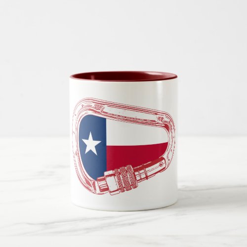 Texas Flag Climbing Carabiner Two_Tone Coffee Mug