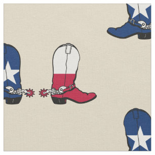 Texas Flag Cowboy Boots 2 Any Color Background Fabric