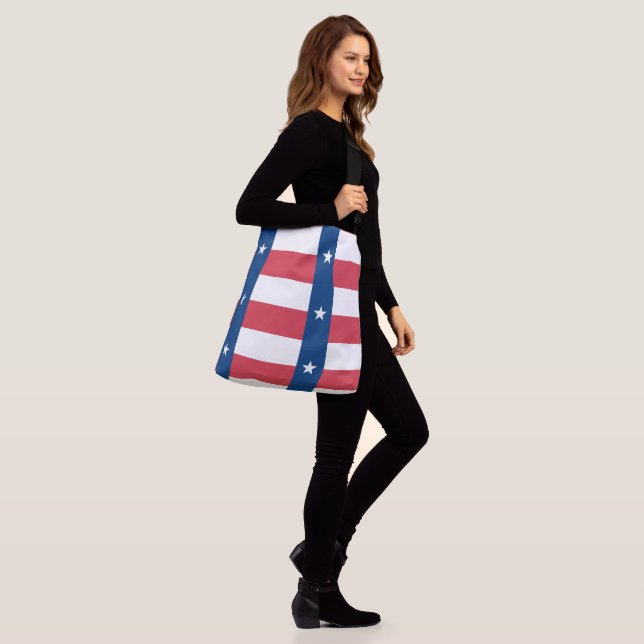 Texas Flag Cross Body Tote (On Model)