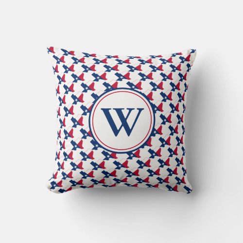 TEXAS Flag Custom Monogram Throw Pillow