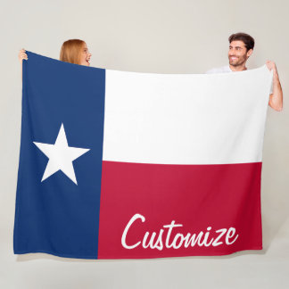 Texas Flag Custom Personalized Text Texan Fleece Blanket
