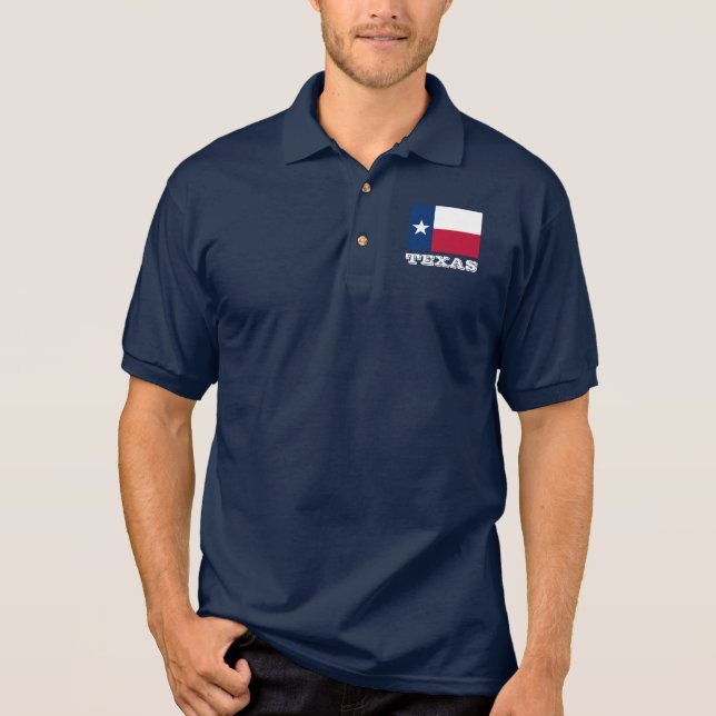 Texas flag custom polo shirts for men and women (Front)