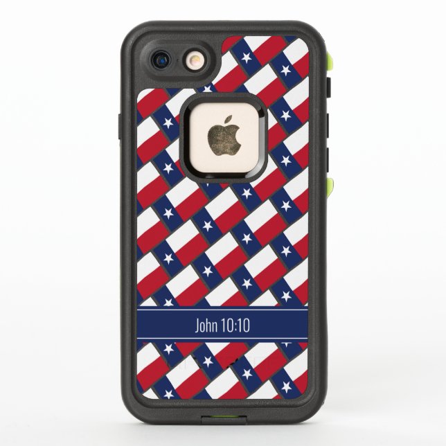 TEXAS FLAG Custom Scripture Stylish TEXAN LifeProof iPhone Case (Back)