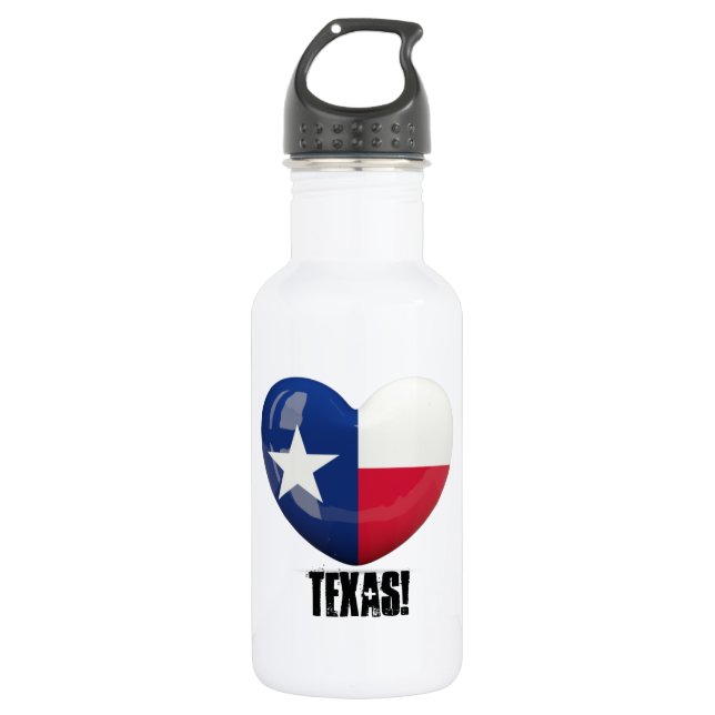 Texas Flag Cutout Water Bottle (Front)