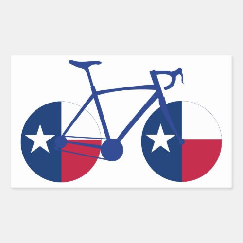 Texas Flag Cycling Rectangular Sticker