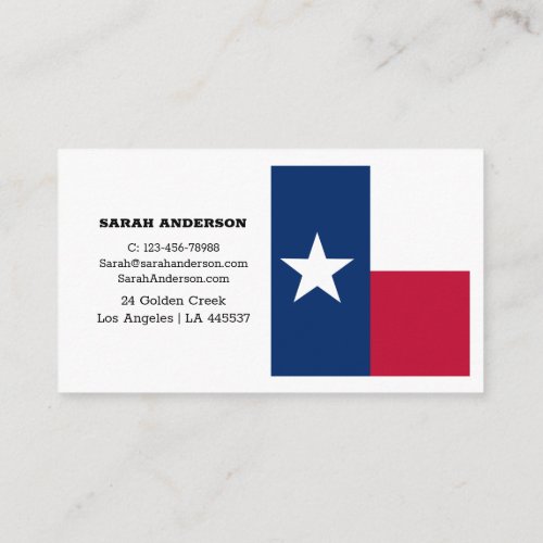 Texas Flag Elegant Business Cards  USA