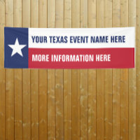 Texas flag event banner with your information