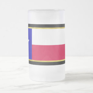 Texas flag frosted glass beer mug