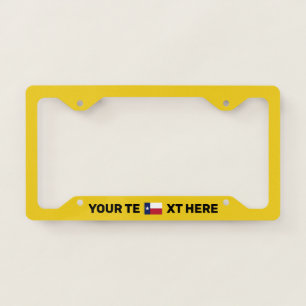 Texas Flag Gold Custom License Plate Frame