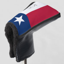 Texas flag golf putter cover with custom monogram